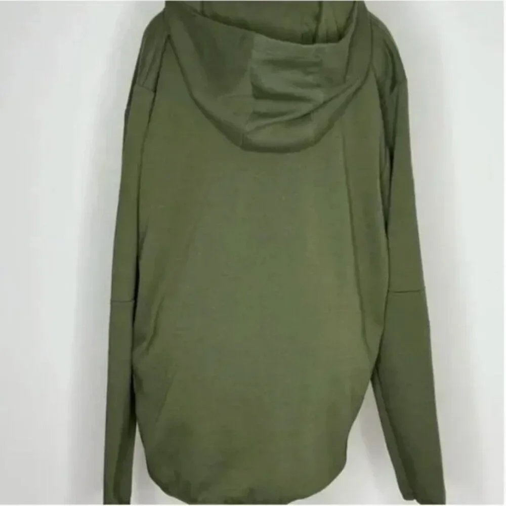 Pink + Dolphin Men's Wave Activewear Full Zip Hoodie in Olive Green Size XL
